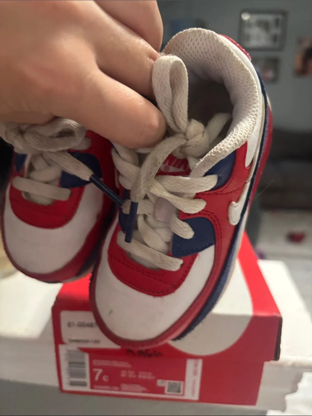 Nike Kids Red, Blue & White Low-Top Sneakers